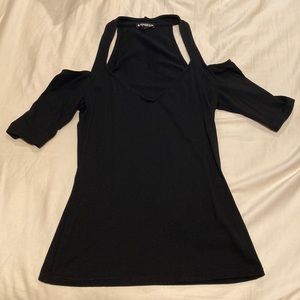 Black Express Cold Shoulder Top